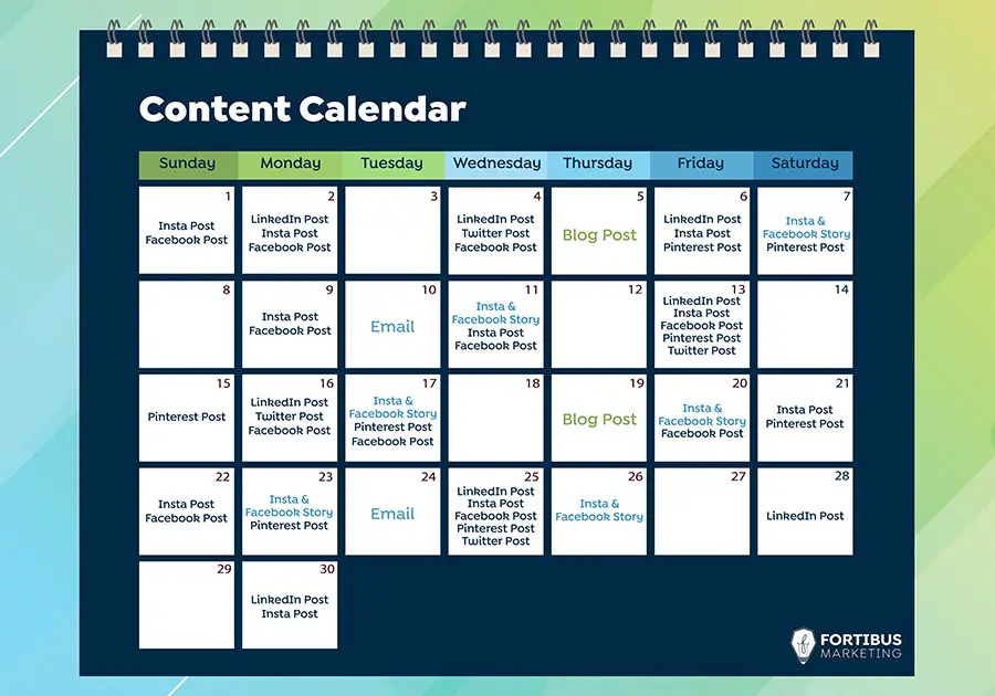 calendar for planning your posting schedule