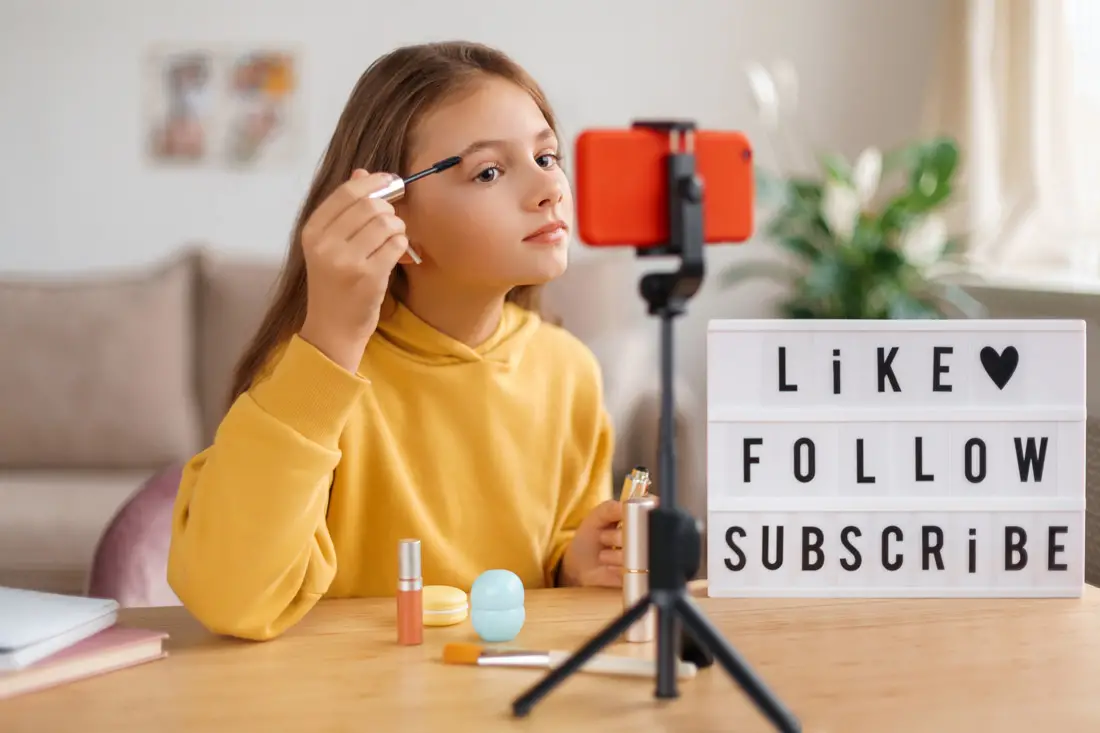 young social influencer shooting a video